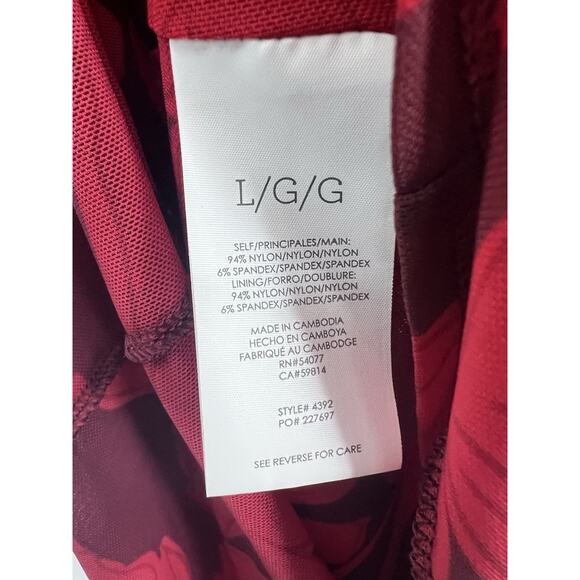 Cabi Red Floral Long Sleeve Collared Shirt Dress 4392 Midi Large - Picture 5 of 5